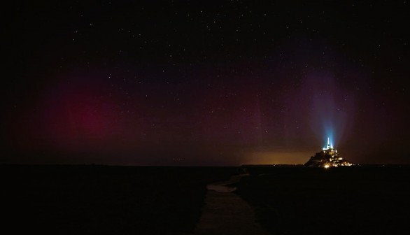Northern Lights on South France's Night Sky Display Rare Blood-Red Aurora