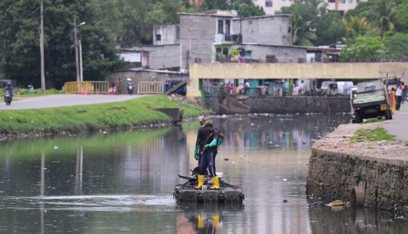 Waste removal in canals and problem of water pollution.