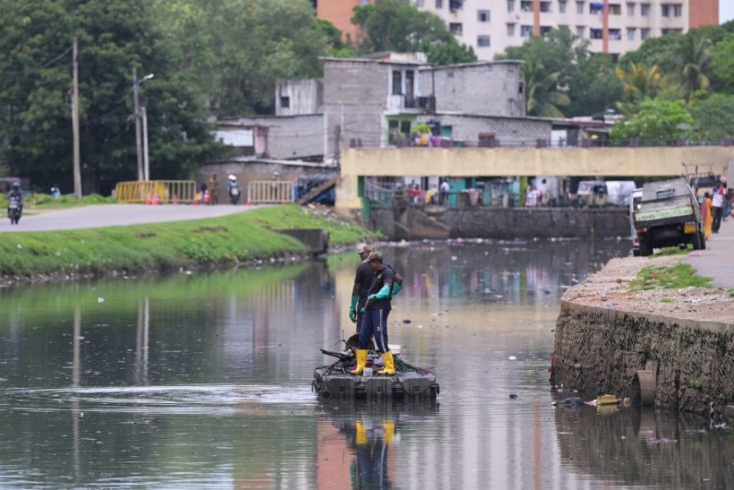 Waste removal in canals and problem of water pollution.