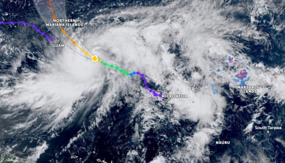 Zoom Earth Sattelite view of Tropical Storm Bolaven via NESDIS via NOAA Satellite View as of October 9, 2023