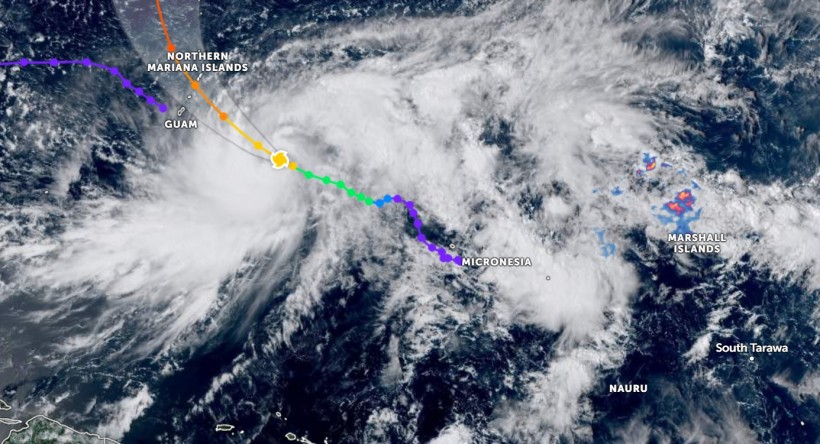 Zoom Earth Sattelite view of Tropical Storm Bolaven via NESDIS via NOAA Satellite View as of October 9, 2023
