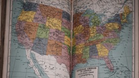 Map of the United States of America in a Book