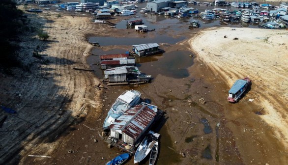 Severe drought on the Rio Negro river in Davi Marina