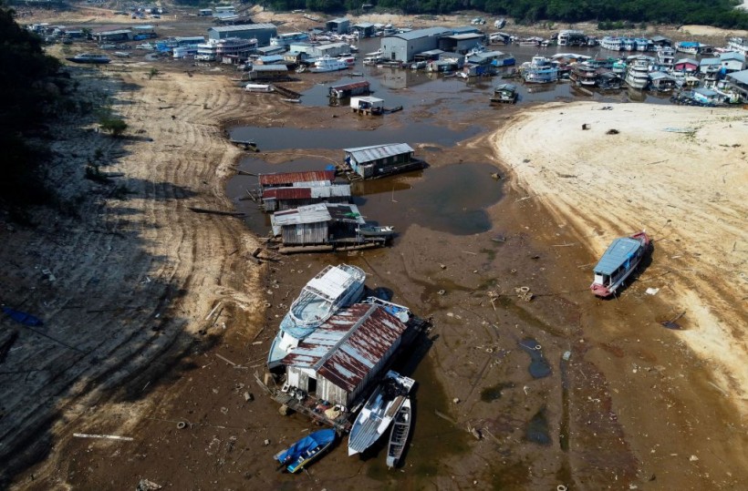 Severe drought on the Rio Negro river in Davi Marina
