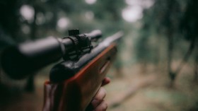  selective focus photography of brown hunting rifle
