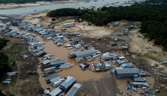 Recent drought in Negro river, city of Manaus, Amazonas State.