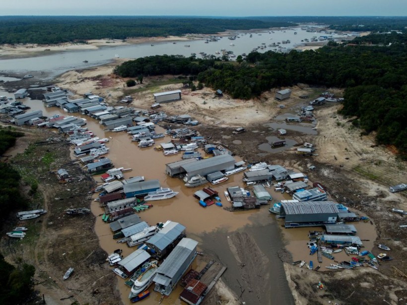 Recent drought in Negro river, city of Manaus, Amazonas State.