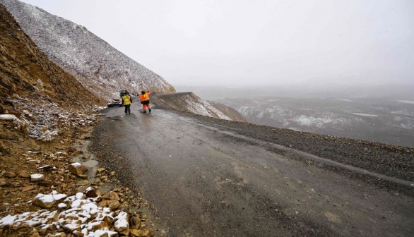 A photo of a road in Alaska