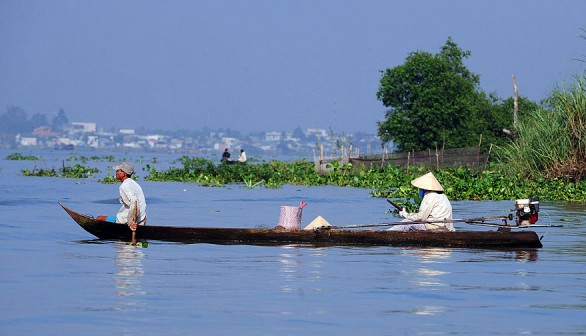 Boat over the Mekong river