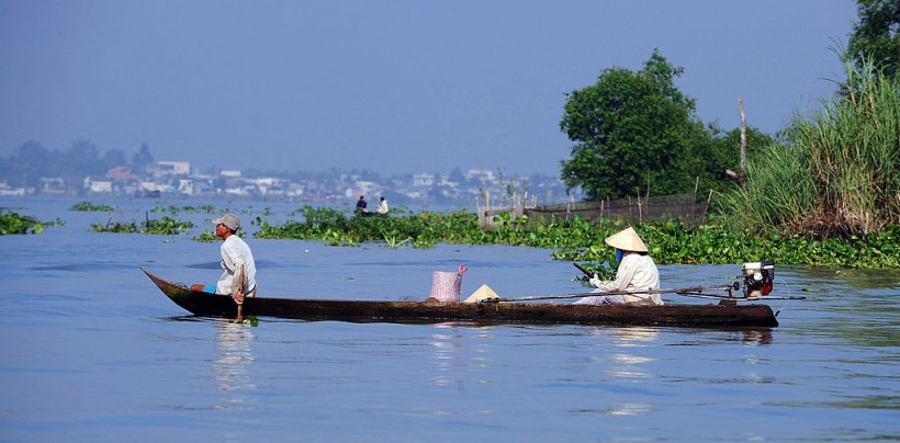 Boat over the Mekong river