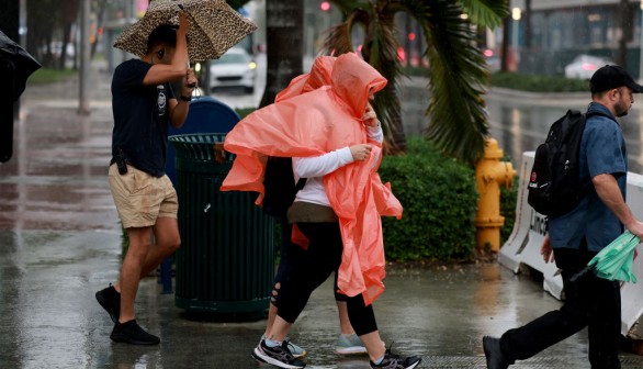Rain conditions in Miami Beach, Florida