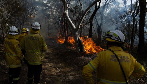  Volunteer firefighters monitoring burns in Australia