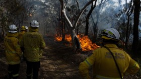  Volunteer firefighters monitoring burns in Australia