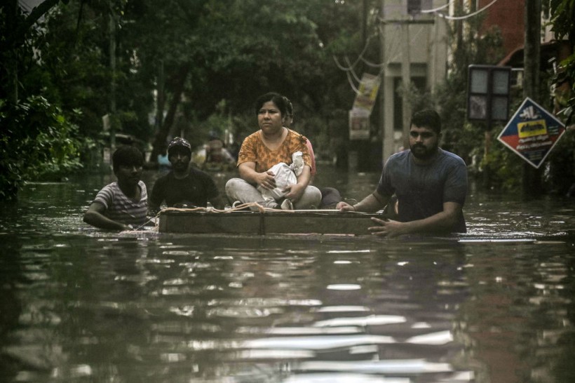 Flooded area in Chennai on December 5, 2023