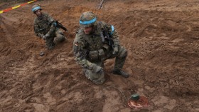 troops preparing landmine in Germany