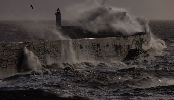 Storm Isha impacting Newhaven, England