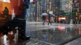 Blowing snow in Manhattan