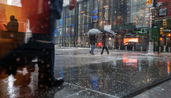 Blowing snow in Manhattan