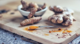 spices, curcuma, ginger, and grey
