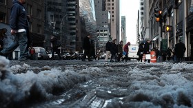 Manhattan as warmer temperatures