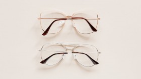 Pair of elegant glasses with optical lenses