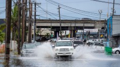 A flooded street in Honolulu