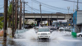 A flooded street in Honolulu