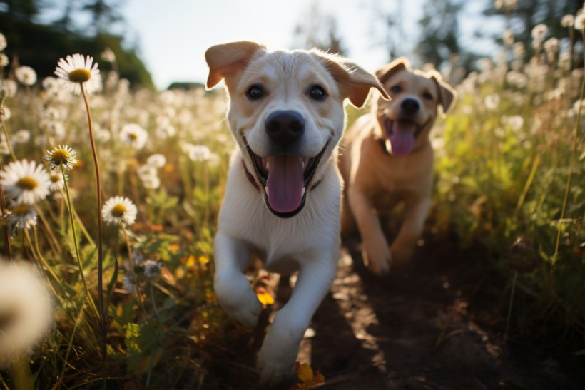 labrador retriever dogs playing