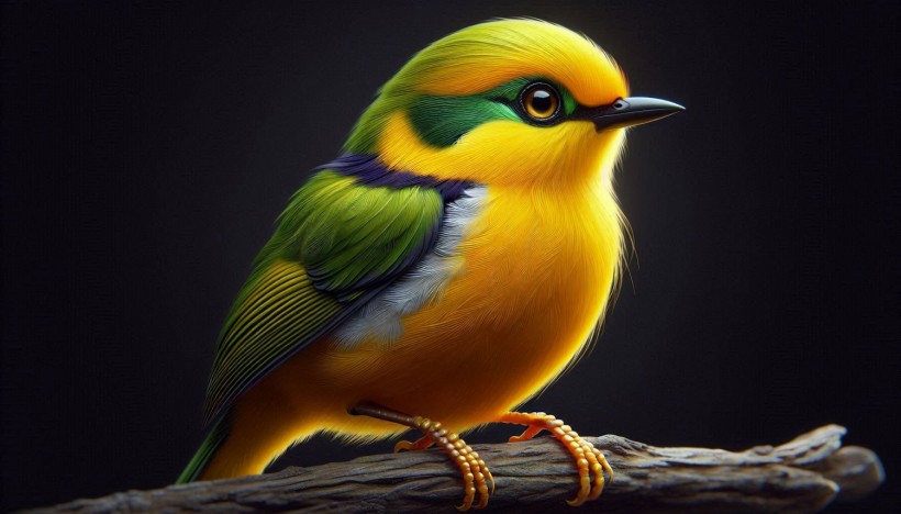 realistic image of a golden collared manakin