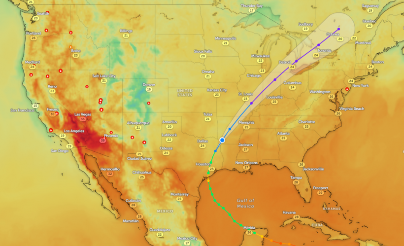 Zoom Earth Satellite via NOAA - NESDIS