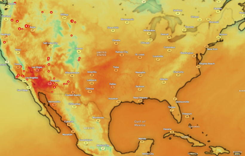 Zoom Earth Satellite via NOAA - NESDIS