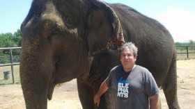 Jim Laurita with elephant