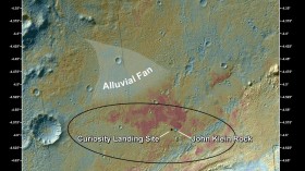 area within Gale Crater on Mars, where NASA's Curiosity rover landed on Aug. 5, 2012 