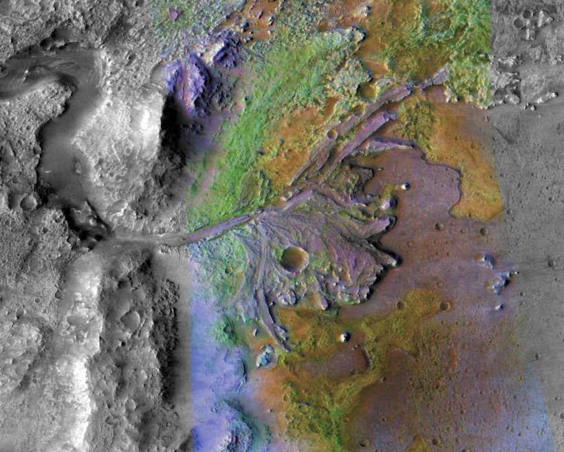 JEZERO CRATER, WHERE NASA PLANS TO LAND A NEW MARS ROVER NEXT YEAR, IS HOME TO THE REMAINS OF AN ANCIENT RIVER DELTA.