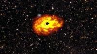 N ARTIST'S IMPRESSION OF THE EJECTION MECHANISM OF A STAR BY A SUPERMASSIVE BLACK HOLE.