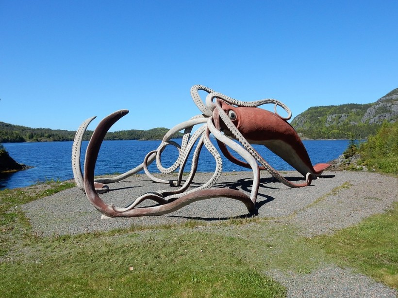 Giant squid sculture