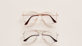 Pair of elegant glasses with optical lenses